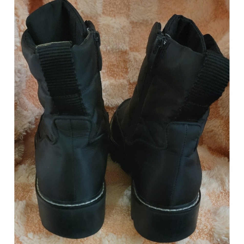 Franco Sarto Black Puffer Lace Up Side Zip Winter Boots Women Size 9 - Picture 6 of 6